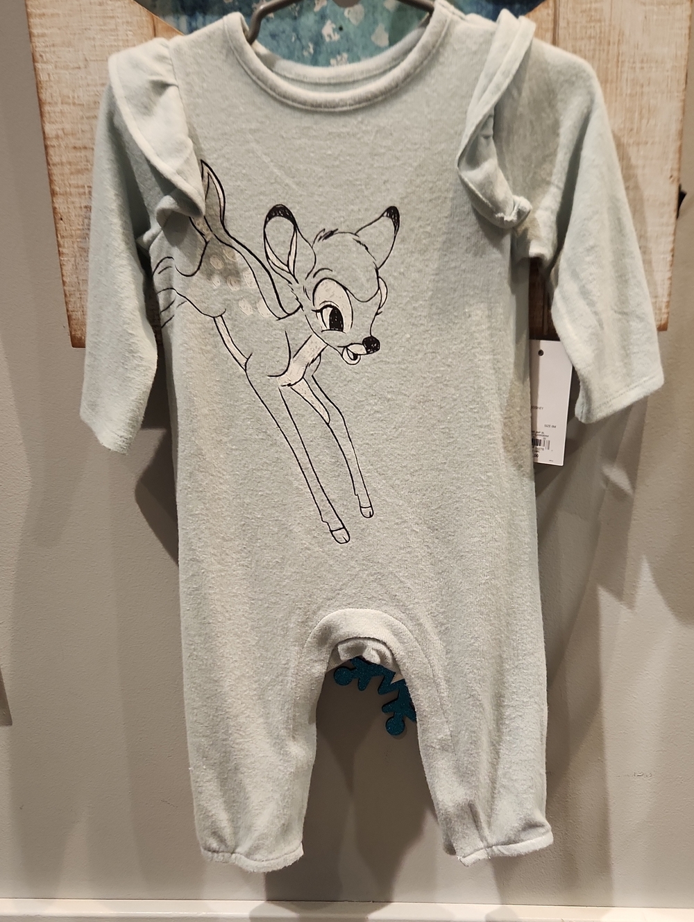 Disney Light Blue Bambi Baby One-Piece Footie